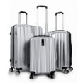 thumbnail image 1 of Deco Gear 3 Piece Spinner Hardside Luggage Set Travel Elite Series (Silver), 1 of 10