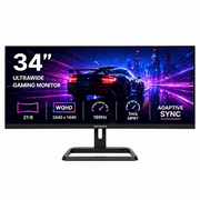 Deco Gear 34 180Hz Gaming Monitor, 3440x1440 Adaptive Sync HDR - No Speakers