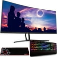 thumbnail image 1 of Deco Gear 35" Curved Ultrawide LED Gaming Monitor - Bonus Deco Gear Keyboard and Mouse Pad, 1 of 11