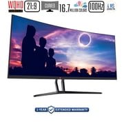 Deco Gear 35 Curved Ultrawide LED Gaming Monitor WQHD Display w/