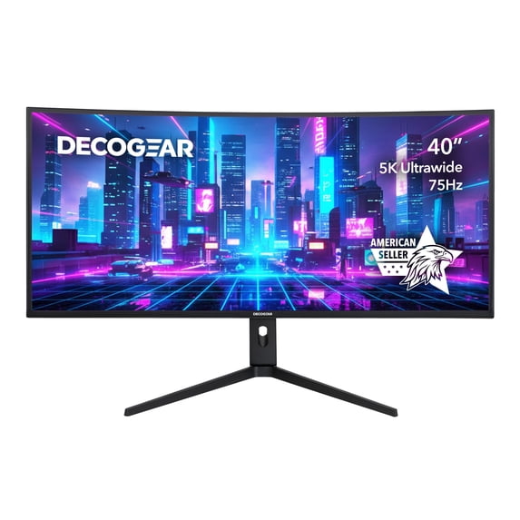 Deco Gear 40” Curved Ultrawide IPS Monitor, 5120x2160 5K2K, 21:9, HDR400, AdaptiveSync, 100% sRGB, HDMI 2.0, DP, USB-C