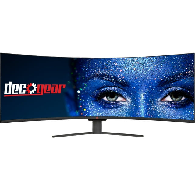 Deco Gear 49" Curved Ultrawide E-LED Gaming Monitor, 32:9 Aspect Ratio, Immersive 3840x1080 Resolution, 144Hz Refresh Rate, 3000:1 Contrast Ratio (DGVIEW490)