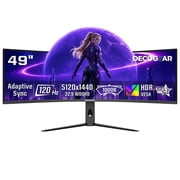 Deco Gear 49 Inch Dual QHD Gaming Monitor, 5120x1440, 120Hz, 3ms, 1000R, Ultrawide Curved Computer Monitor, HDR, USB-C Dock, HDMI 2.1, PIP PBP