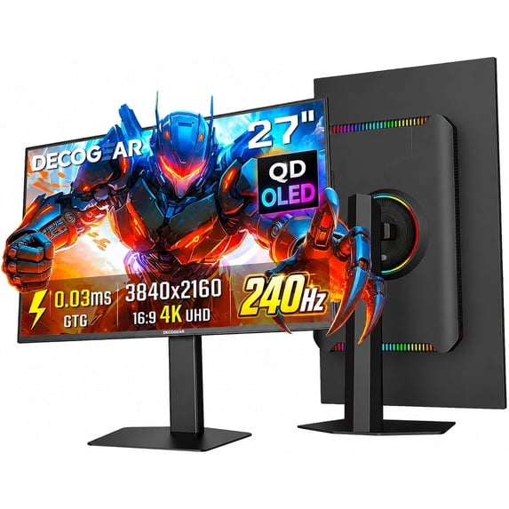 Deco Gear 4K OLED Monitor 27 Inch, 240Hz UHD 3840x2160 QD-OLED Computer ...