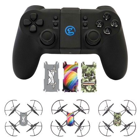 Deco Gear DJI Tello Drone Remote Control with Tello Body Skin Decals (Pack of 3)