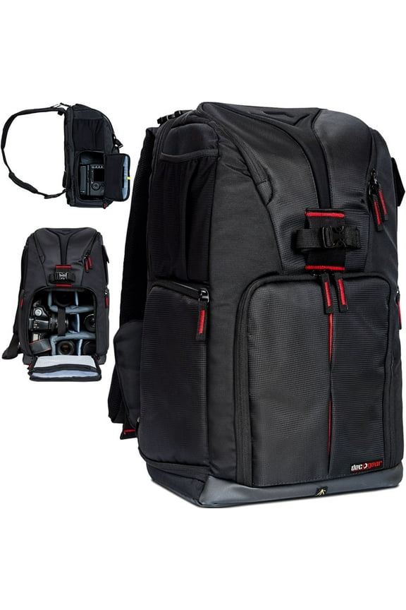 Deco Gear DSLR Camera Backpack, Customizable Compartments for Cameras, Lenses, Accessories & Laptop, Weather Protective, Perfect for Canon Nikon & Sony Photographers (Can Also Turn Into Sling Bag)