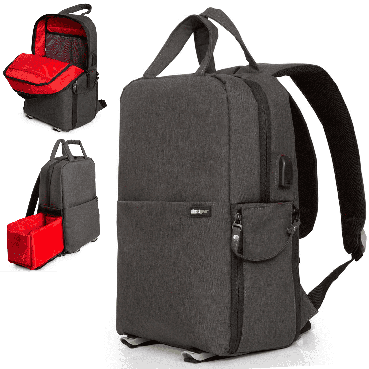 Deco Gear Multifunction SLR/DSLR Camera Backpack with Built-in USB