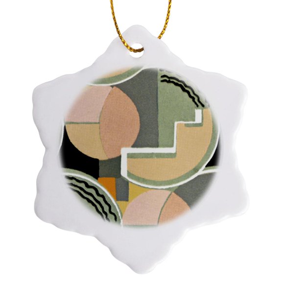 3drose, Deco Geo, 3 inch Snowflake Porcelain Ornament