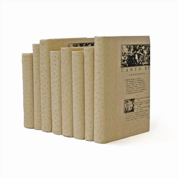 Deco Home 12345 Linear Foot of Ostrich Faux White Books - White - 12 x 10 x 10 in.