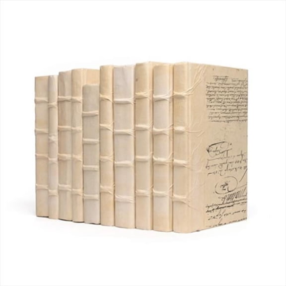 Deco Home LFSIVB Linear Foot of Solid Ivory Books - Ivory - 12 x 10 x 10 in.