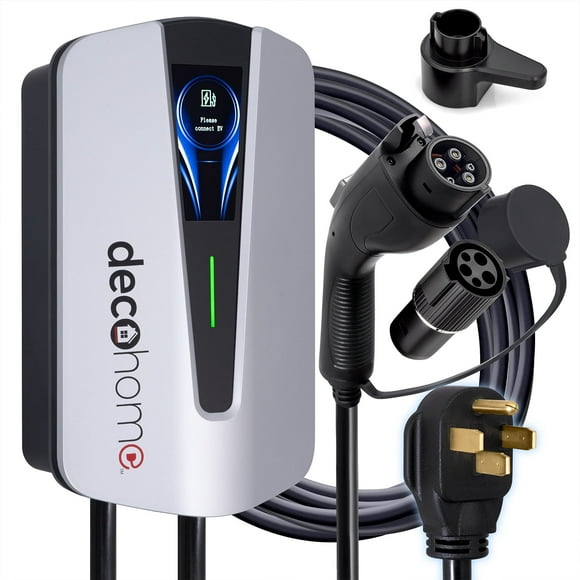 Deco Home Level 2 EV Charging Station, 240V 40A, SAE J1772 Plug and NEMA 14-50 Plug, Tesla Adapter Included