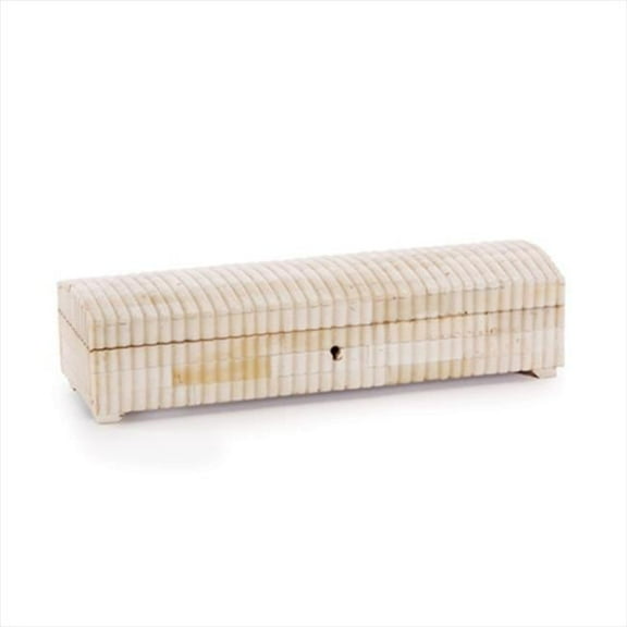 Deco Home Long Bone Desk Box - Ivory - 3 H x 12 W x 3.75 D in.