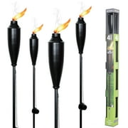 Deco Window Complete Window Solution - Set of 4 60-inch Citronella Garden Outdoor/Patio Flame Metal Torch -Black Matt