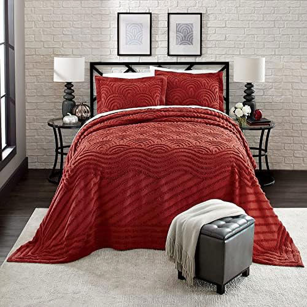 Deco King, Red Chenille Bedspread,