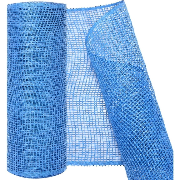Deco Mesh 10 Inch x 15 Feet Decor Mesh Ribbon Imitation Burlap Deco Mesh Wreath Supplies PP Plastic Mesh Roll for Spring Wreaths, Swags, Craft, Party Decoration (1Rolls))