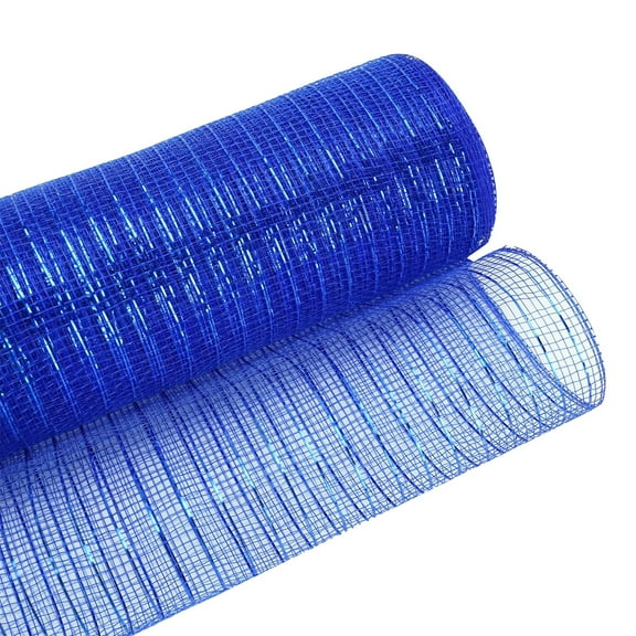Deco Mesh, 10 Inch x 30 Feet Decor Mesh Ribbon with Metallic Foil Deco Mesh Wreath Supplies Ribbon Mesh Roll for Spring Wreaths, Swags, Craft, Party Decoration, 1 Roll