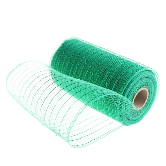 Deco Mesh Ribbon - 10inch x 30 feet Each Roll Metallic Foil Mesh Ribbon for Christmas, Valentine's Easter Wreath and Home Decorating (1 Roll/Grey)