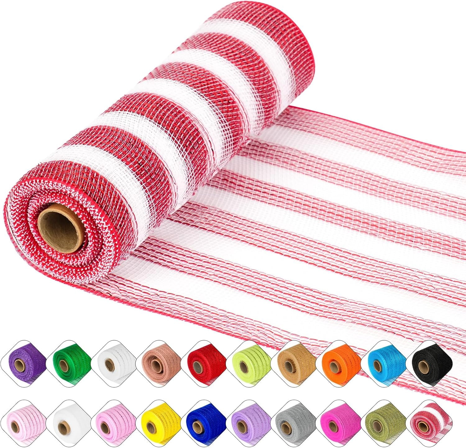 Deco Mesh Ribbon - 10inch x 30 feet Each Roll Metallic Foil Mesh Ribbon ...