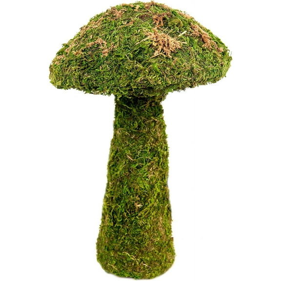 Deco Moss Small Mushroom, 11", Green