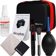 thumbnail image 1 of Deco Photo All-in-One Cleaning Kit for DSLR and Mirrorless Cameras - Includes Carry Case, Camera and Sensor Cleaning Spray & Swabs, Lens Brush, Sensor Brush, and Dust Blower, 1 of 12