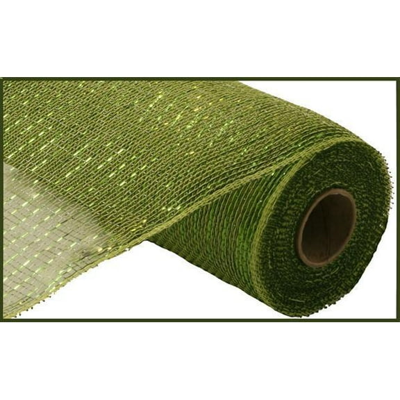 Deco Poly Mesh, Metallic Moss and Apple Foil, 10 Inches x 10 Yards