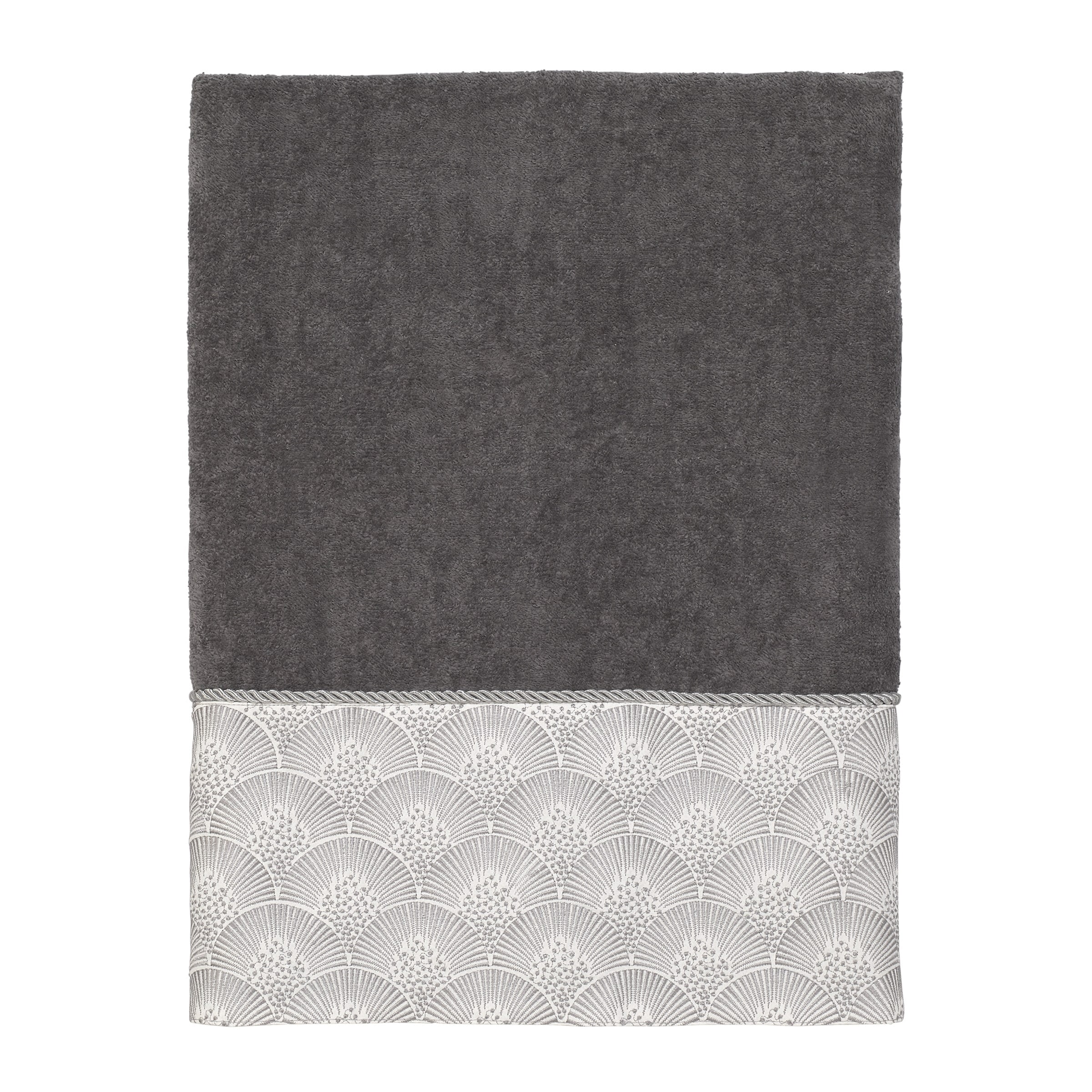 Deco Shell Embroidered Bath Towel - Nickel