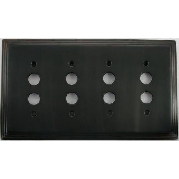 Deco Step Oil Rubbed Bronze 4 Gang Push Button Switch Wall Plate