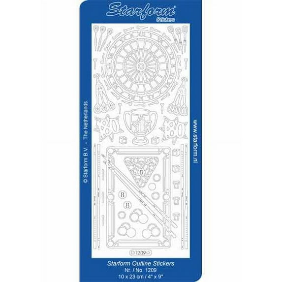 Deco Stickers - Darts & Pool - Gold