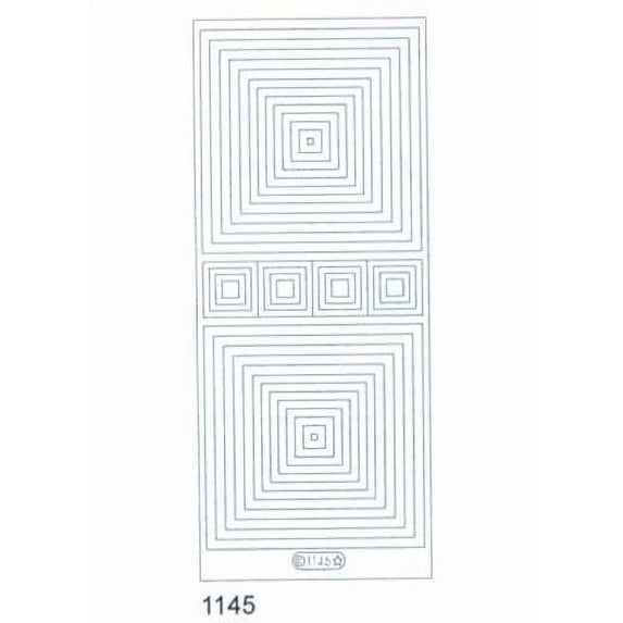 Deco Stickers - Geometrical Shapes Squares - Transparent Glitter Silver