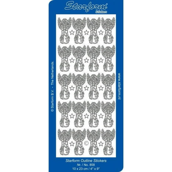 Deco Stickers - Small Angels - Silver