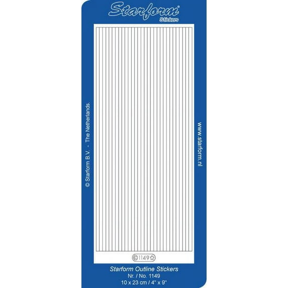 Deco Stickers - Thick Lines - Transparent Glitter Silver