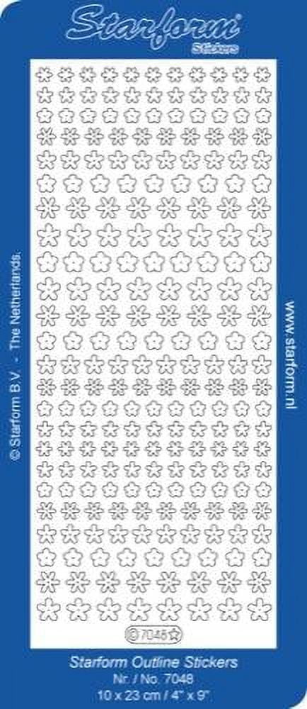 Silver Flower Sticker Deco Stickers - Tiny Flowers - Glitter Silver - Walmart.com