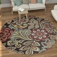 thumbnail image 1 of Deco Transitional 5' Round Brown and Red Polypropylene Indoor Area Rug, 1 of 6