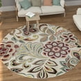 thumbnail image 1 of Deco Transitional 8' Round Ivory and Red Polypropylene Indoor Area Rug, 1 of 6