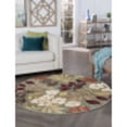 thumbnail image 1 of Deco Transitional 8' Round Seafoam and Red Polypropylene Indoor Area Rug, 1 of 6
