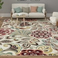 thumbnail image 1 of Deco Transitional 8' x 10' Ivory and Red Polypropylene Indoor Area Rug, 1 of 8