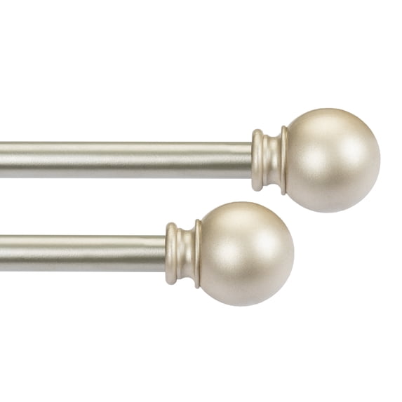 Deco Window 5/8" Adjustable Finial Curtain Rod Set with Bracket, 48"-84"