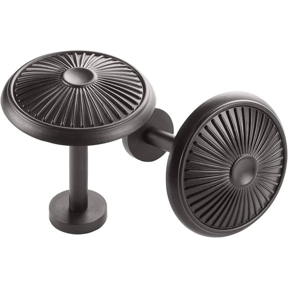 Deco Window 2 Pcs Curtain Holdback for Curtains Wall Mounted Metal Drapery Hook for Door Window Treatment Sheer and Blackout Panels (Brown Matte) Brown1