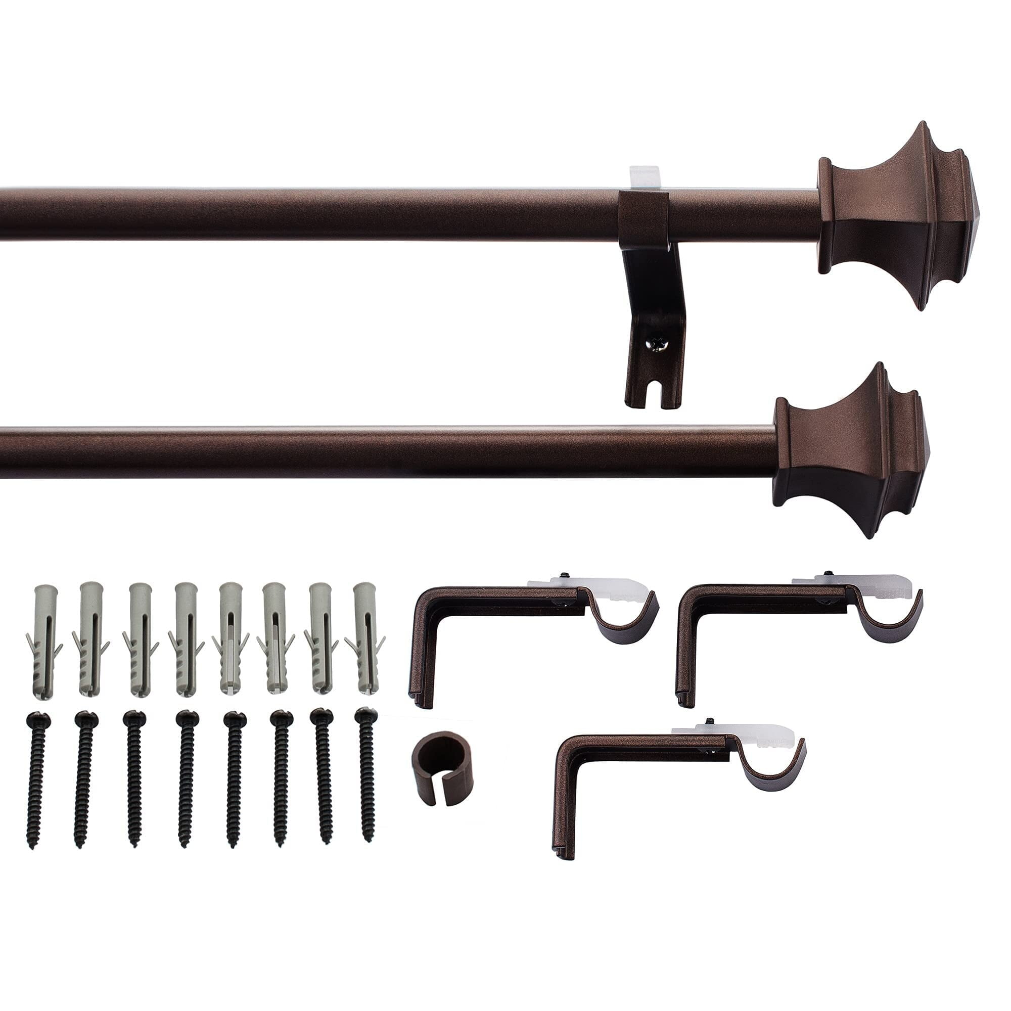 Deco Window 28 to 48 Inches 2 Pack Adjustable Curtain Rods for Windows