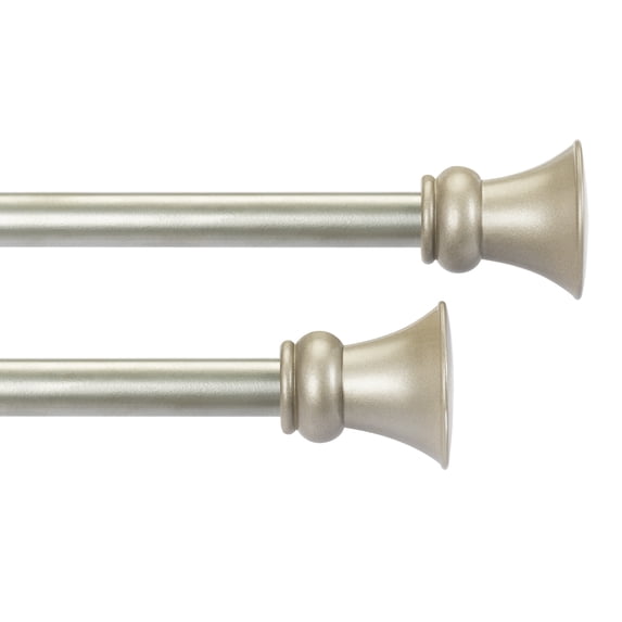 Deco Window 28 to 48 inches 2 Pack Adjustable Curtain Rods for Windows with Egyptian Round Finials (5/8'' Diameter, Nickel)