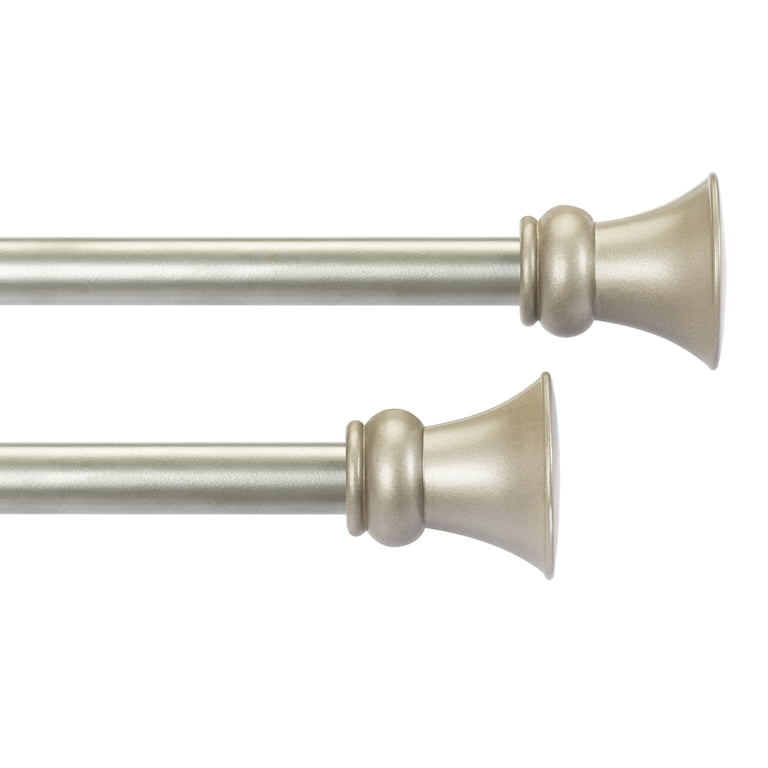 Rod Desyne 28 In. - 48 In. Double Curtain Rod In Satin Nickel With Finial 4742 285