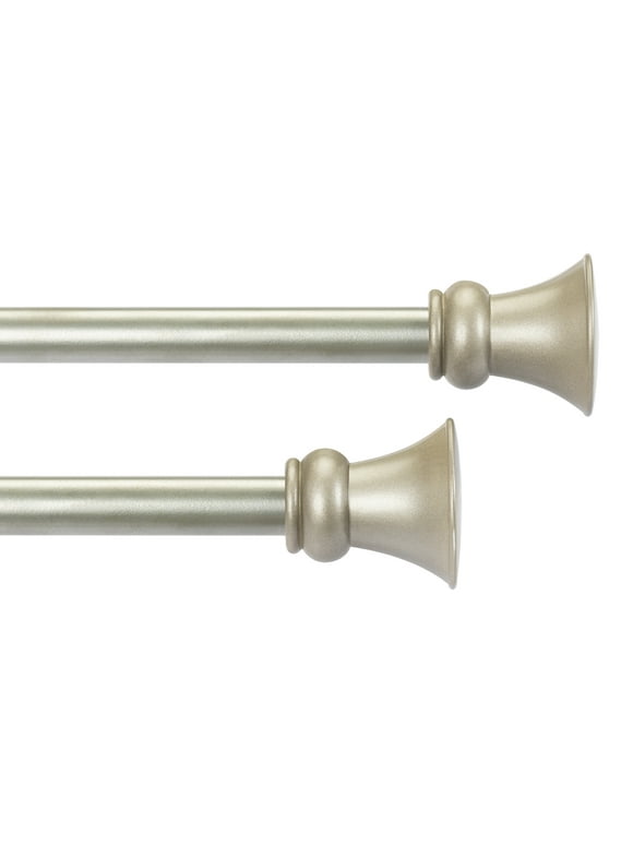 Deco Window 28 to 48 inches 2 Pack Adjustable Curtain Rods for Windows with Egyptian Round Finials (5/8'' Diameter, Nickel)