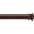 thumbnail image 1 of Deco Window 36 to 66 Inches Adjustable Curtain Rod for Windows with Endcap Finials & Bracket Set (1'' Diameter, Brown), 1 of 9