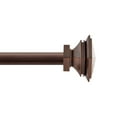 thumbnail image 1 of Deco Window 36 to 66 Inches Adjustable Curtain Rod for Windows with Square Finials & Brackets Set (1" Diameter, Brown), 1 of 6