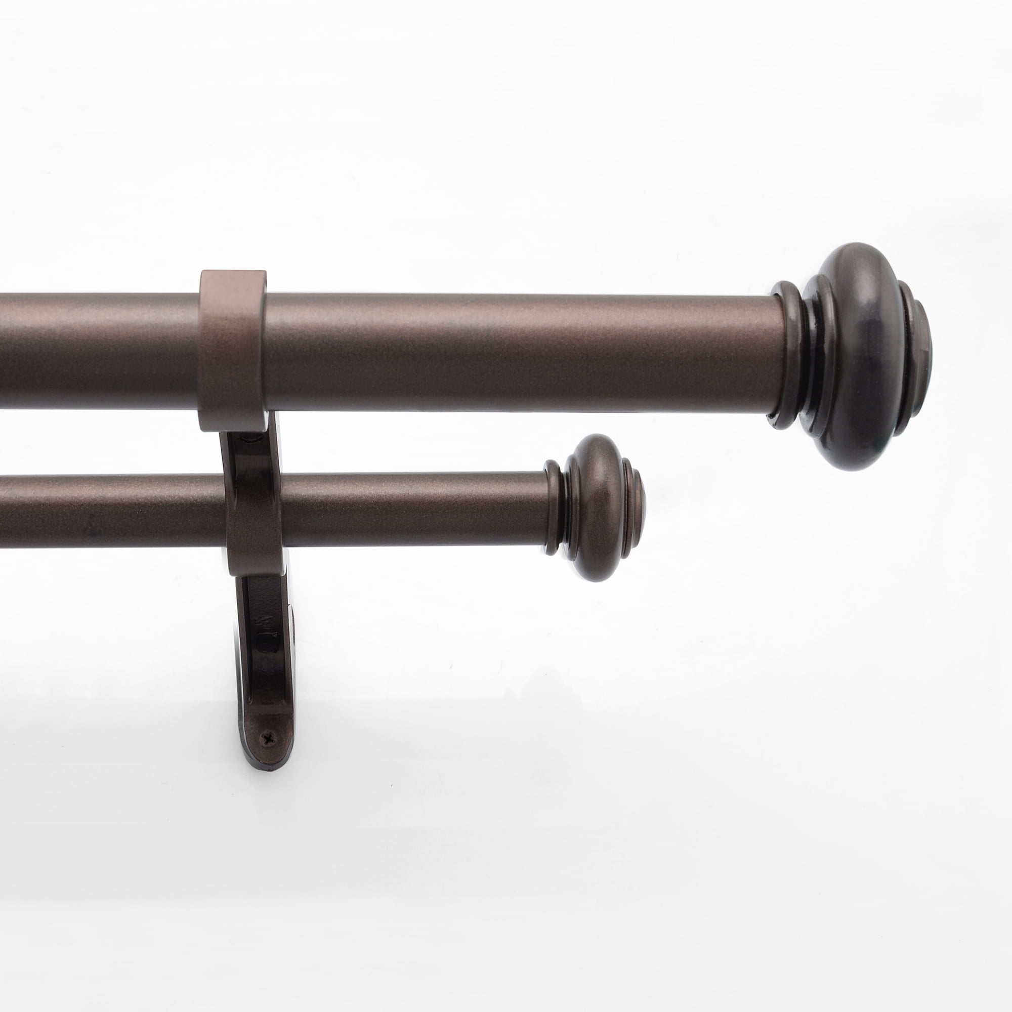 Duplex Window Rods Deco Window 36 to 66 inches Extendable Double Curtain Rod for Windows ...