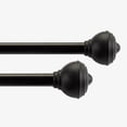 thumbnail image 1 of Deco Window 48 to 84 inch Extendable Curtain Rod With Urn Finials (5/8 Inch Diameter, Black), 1 of 7