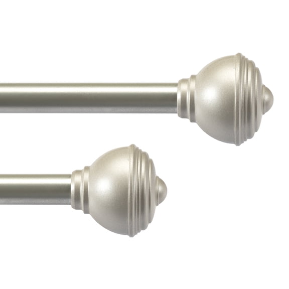 Deco Window 48 to 84 inches 2 Pcs Adjustable Curtain Rod for windows with Urn Finial (5/8" Diameter, Nickel)