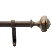Deco Window 72 to 144 Inches Adjustable Curtain Rod for Windows with Decorative Finials 3/4 Diameter, Antique Copper