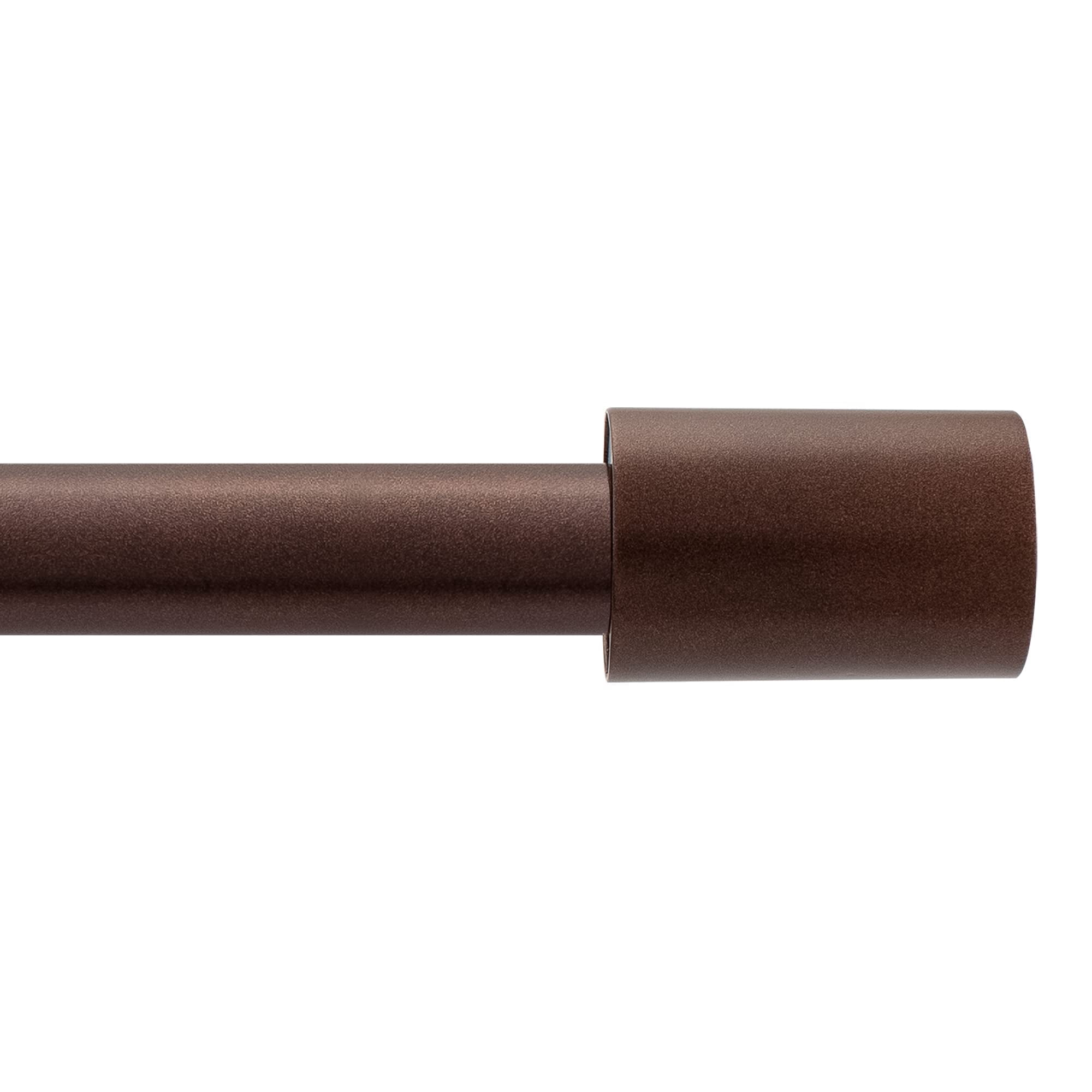 Deco Window Modern 1" Diameter Powder Coated Barrel Finial Adjustable Single Curtain Rod, 52 in - 144 in