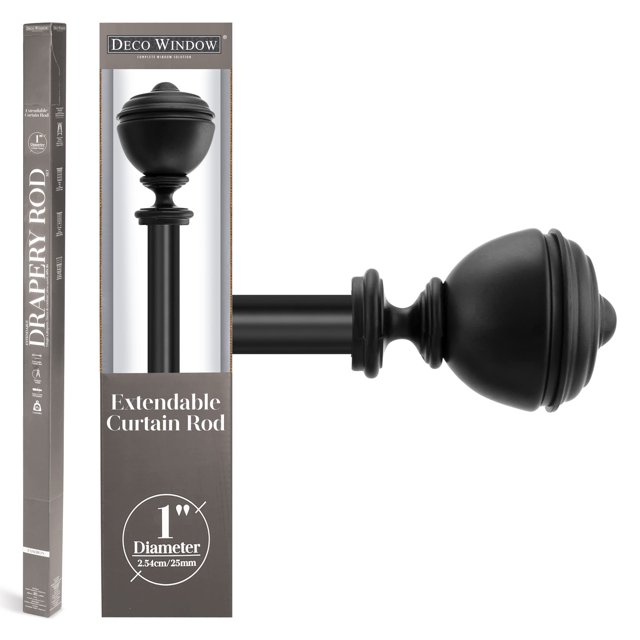 Deco Window 72 to 144 inches Adjustable Curtain Rod for Windows with ...